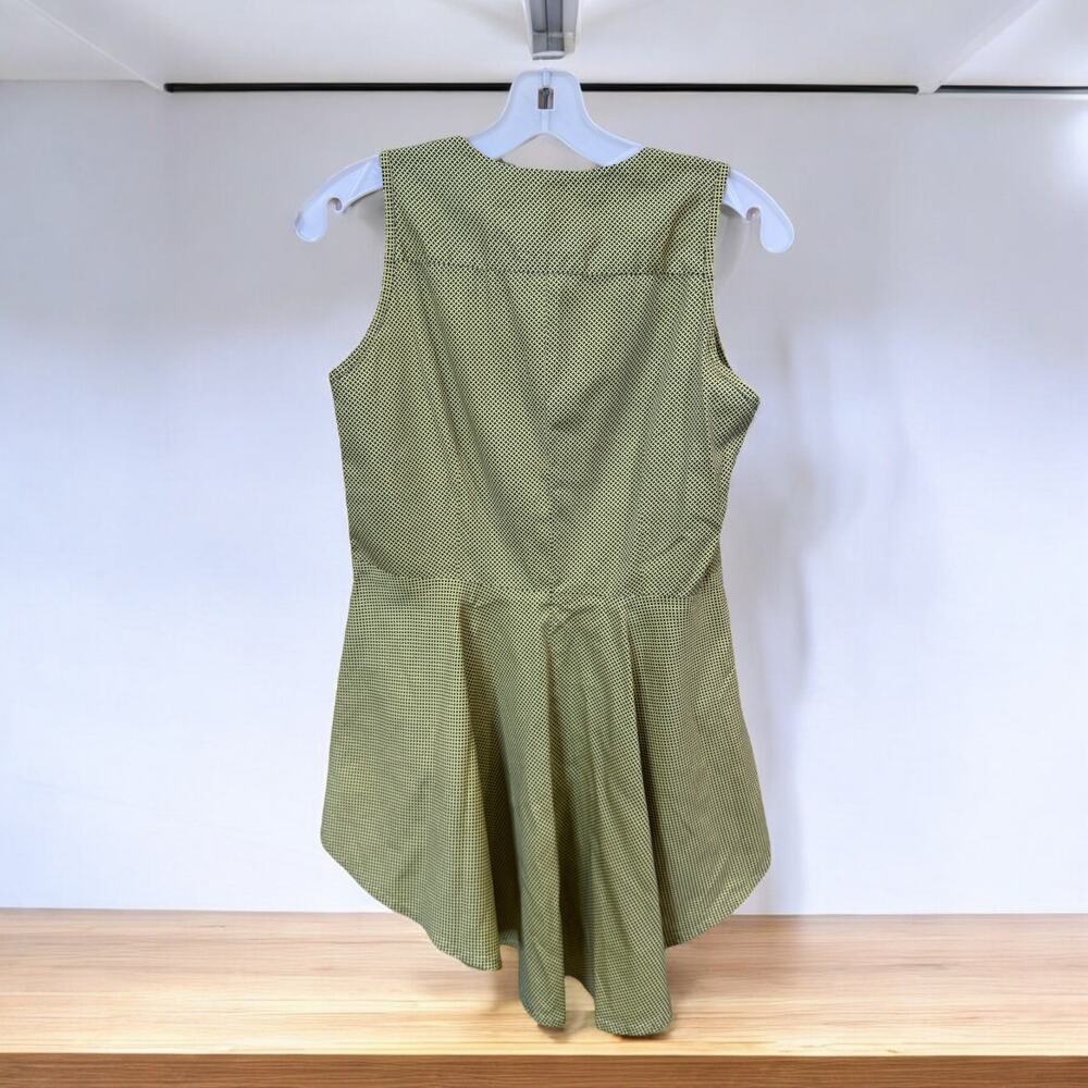 Double R Ravi Ratan Custom Button Front Sleevless Peplum Top Small - Picture 2 of 5